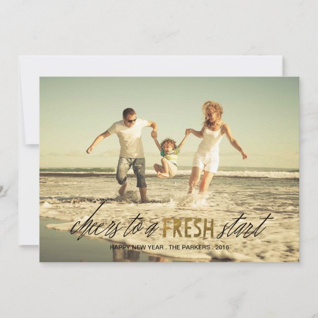 Fresh Start Happy New Year photo card (Front)