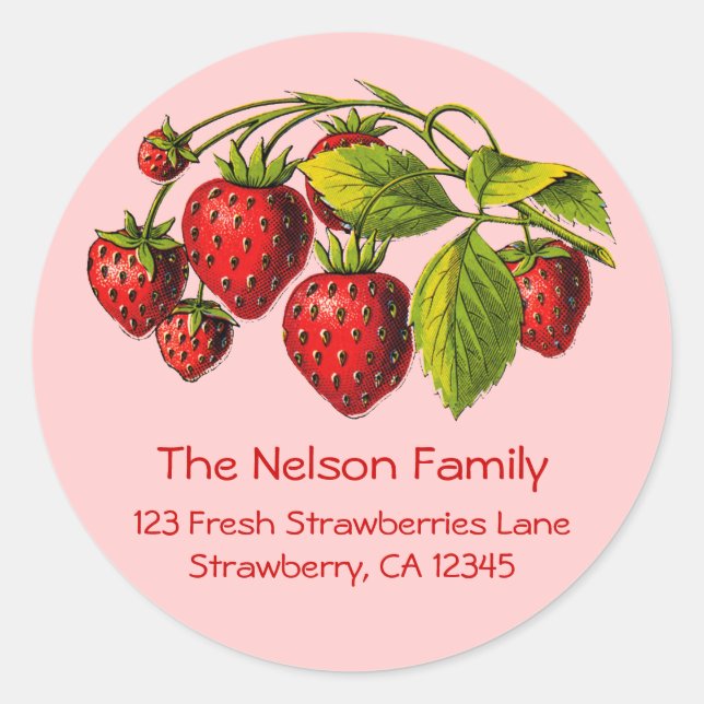 Fresh Strawberries Address Label (Front)