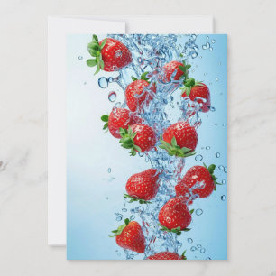 Fresh Strawberries and Water Holiday Card