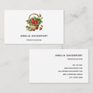 Fresh Strawberries in a Wicker Basket Business Card