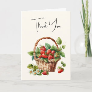 Fresh Strawberries in a Wicker Basket Card