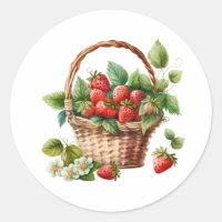 Fresh Strawberries in a Wicker Basket