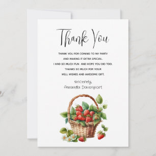 Fresh Strawberries in a Wicker Basket Thank You Card