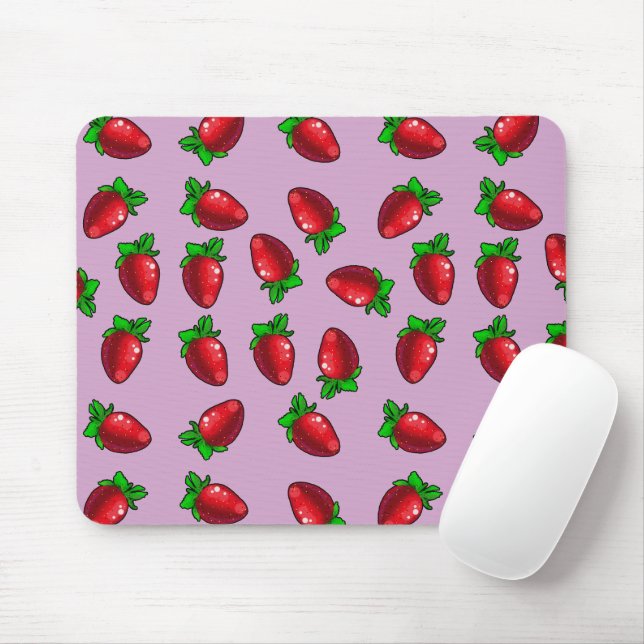 Fresh Strawberries Mouse Mat (With Mouse)