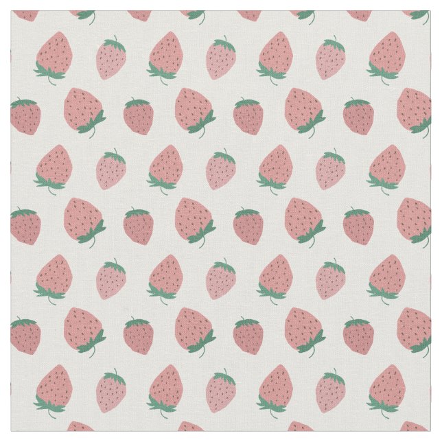 Fresh Strawberries pattern Fabric (Close Up)