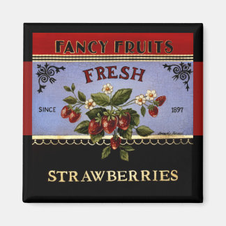 Fresh Strawberries Vintage Magnet
