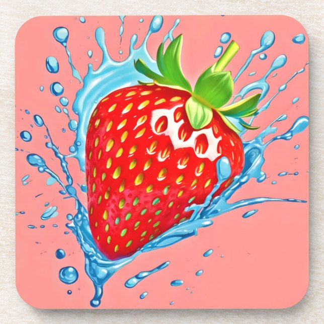 Fresh Strawberry Burst Coaster (Front)