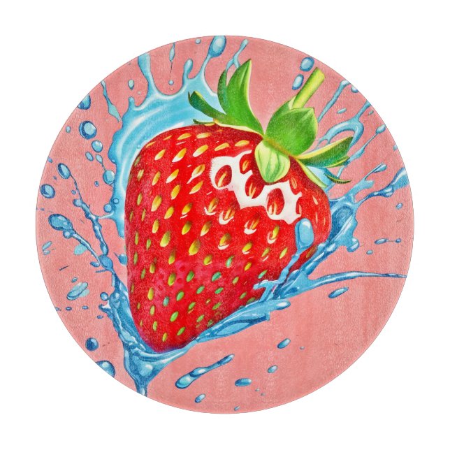 Fresh Strawberry Burst Cutting Board (Front)