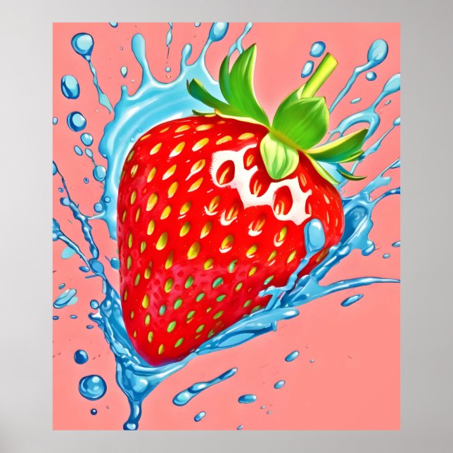 Fresh Strawberry Burst Poster (Front)