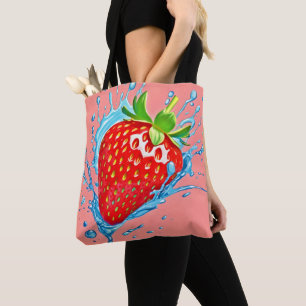 Fresh Strawberry Burst Tote Bag