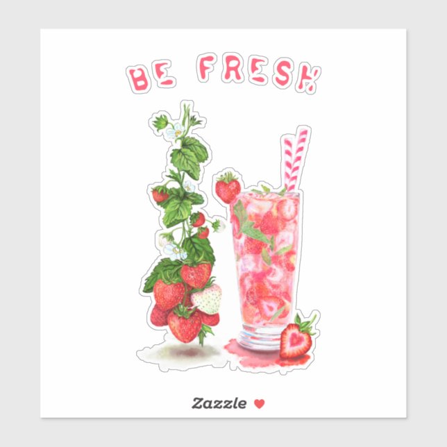 Fresh Strawberry Juice Cool Drink - Summer Fruits  (Sheet)