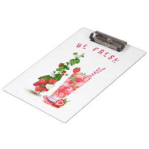 Fresh Strawberry Juice Cool Drink - Summer Fruits Clipboard