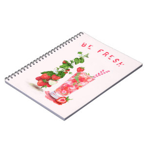 Fresh Strawberry Juice Cool Drink - Summer Fruits  Notebook