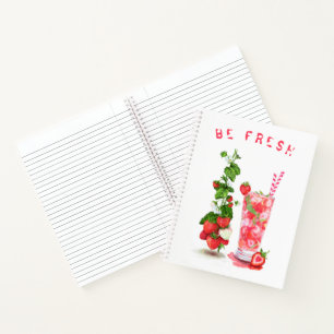 Fresh Strawberry Juice Cool Drink - Summer Fruits  Notebook