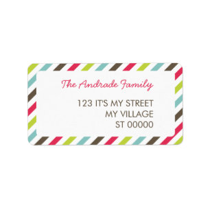 Fresh Stripe Pattern Personalised Address Labels
