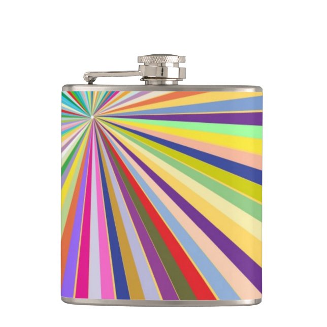 Fresh striped background hip flask (Front)