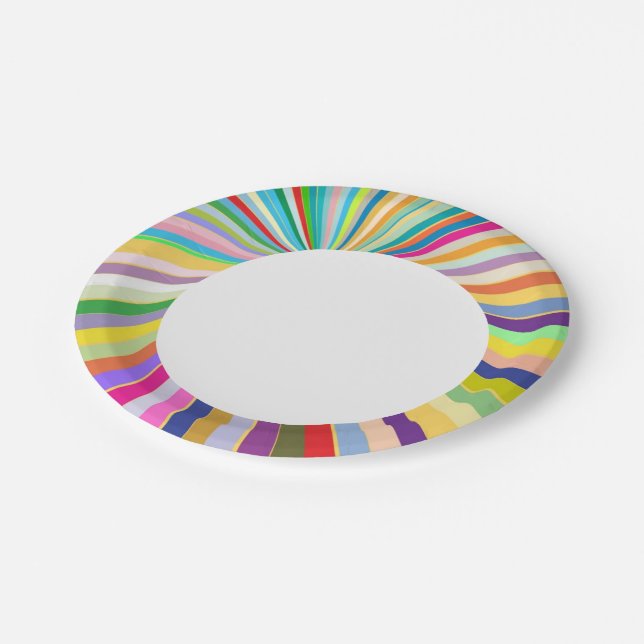 Fresh striped background paper plate (Angled)