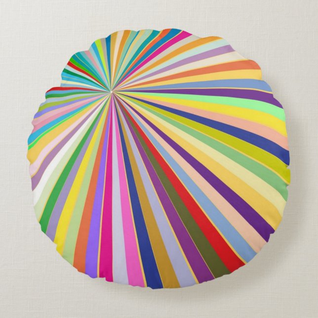 Fresh striped background round cushion (Front)