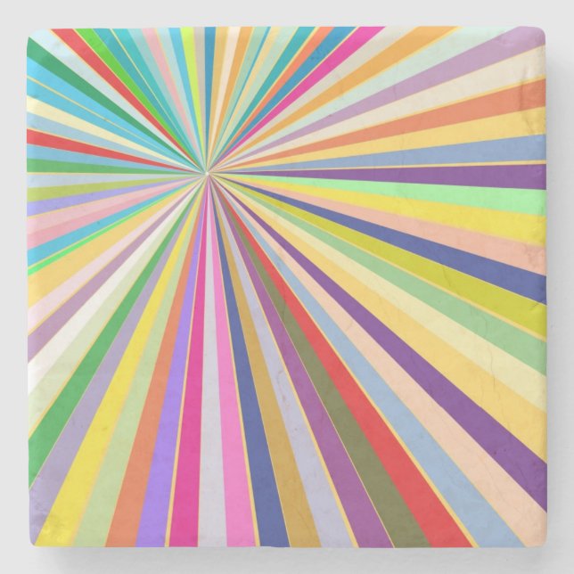 Fresh striped background stone coaster (Front)