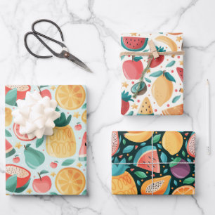 Fresh Summer Fruit Wrapping Paper Sheet