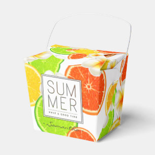 Fresh Summer Fruits and Exotic Plumeria Flowers Favour Box