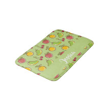 Fresh summer fruits green pattern