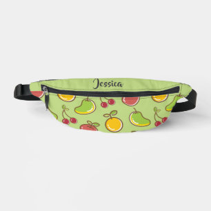 Fresh summer fruits green pattern bum bags