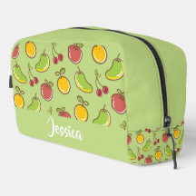 Fresh summer fruits green pattern