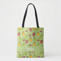 Fresh summer fruits green pattern