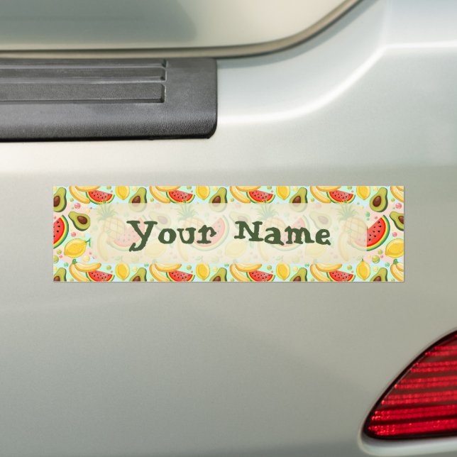 Fresh Summer Fruits Pattern Bumper Sticker (On Car)