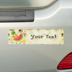 Fresh Summer Fruits Pattern Bumper Sticker