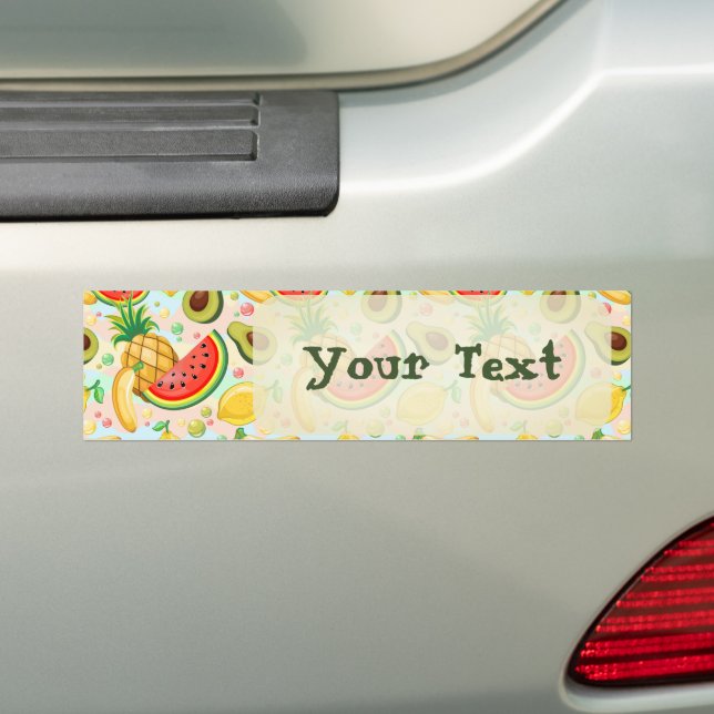 Fresh Summer Fruits Pattern Bumper Sticker (On Car)