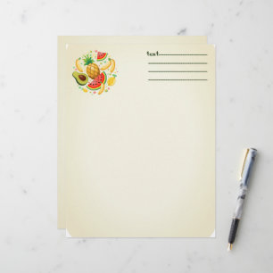 Fresh Summer Fruits Pattern Custom Letterhead