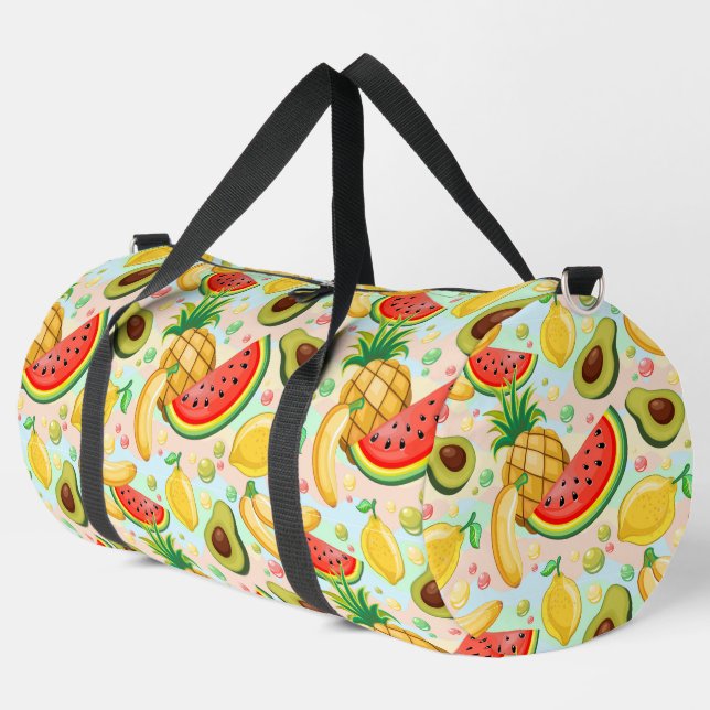 Fresh Summer Fruits Pattern Duffle Bag (Left Corner)