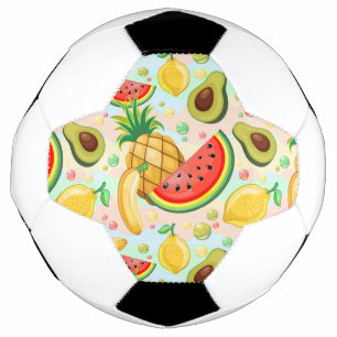 Fresh Summer Fruits Pattern Football