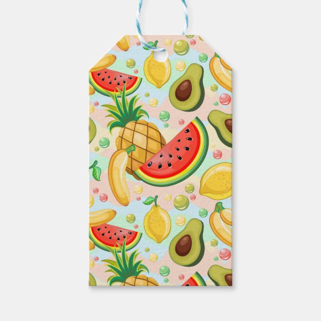 Fresh Summer Fruits Pattern Gift Tags (Front)