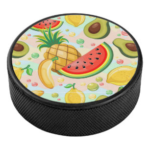Fresh Summer Fruits Pattern Hockey Puck