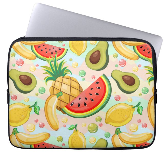 Fresh Summer Fruits Pattern Laptop Sleeve (Front)