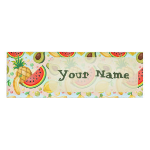 Fresh Summer Fruits Pattern Name Tag