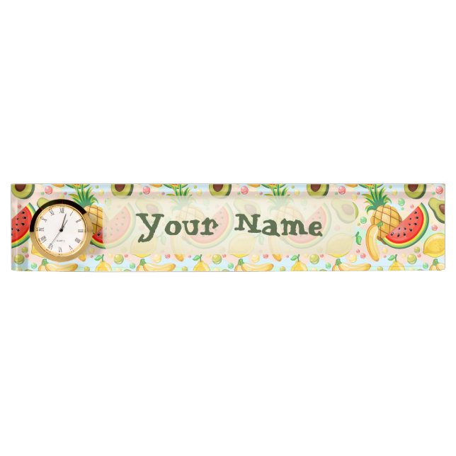 Fresh Summer Fruits Pattern Nameplate (Front)