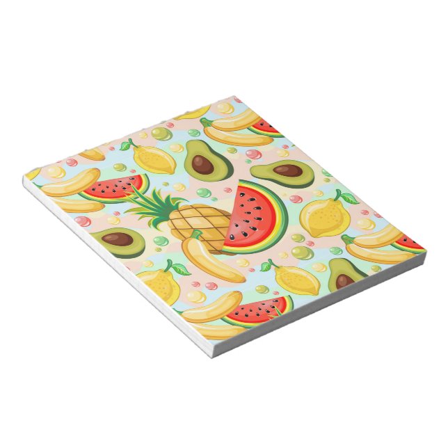 Fresh Summer Fruits Pattern Notepad (Angled)