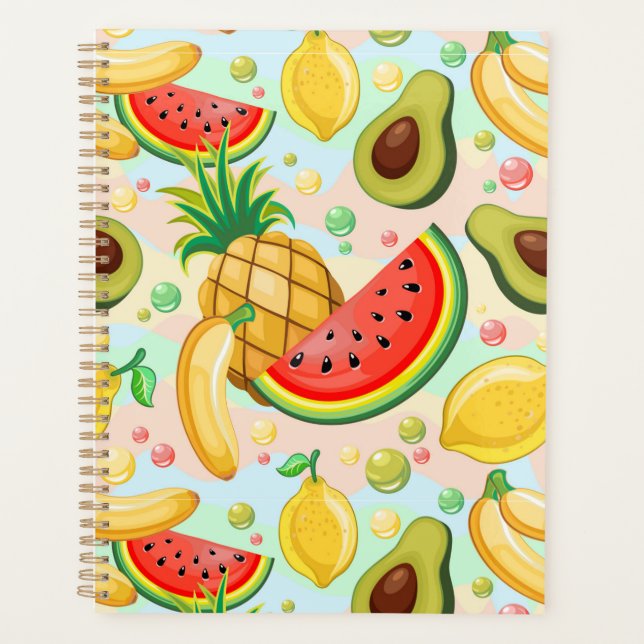 Fresh Summer Fruits Pattern Planner (Front)
