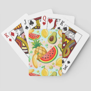 Fresh Summer Fruits Pattern Playing Cards