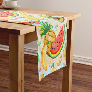 Fresh Summer Fruits Pattern Short Table Runner