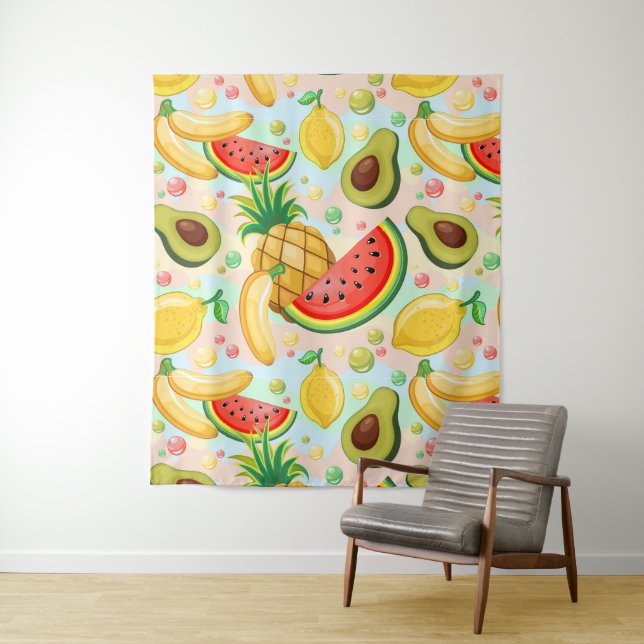 Fresh Summer Fruits Pattern Tapestry (In Situ)