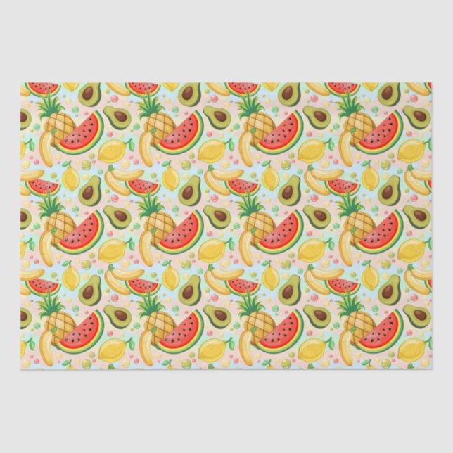 Fresh Summer Fruits Pattern Tissue Paper (Front)