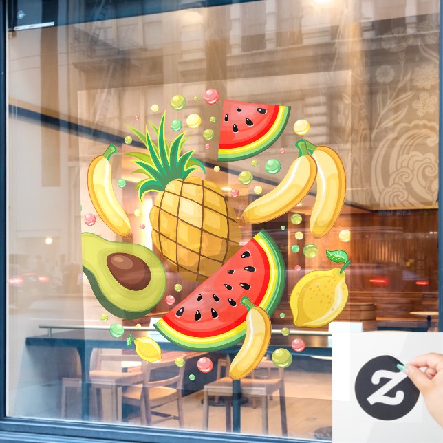 Fresh Summer Fruits Pattern Window Cling (Cafe Window)