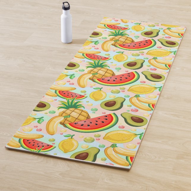 Fresh Summer Fruits Pattern Yoga Mat (In Situ)