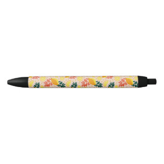 Fresh Summer Gold Lemon Fruit Black Ink Pen