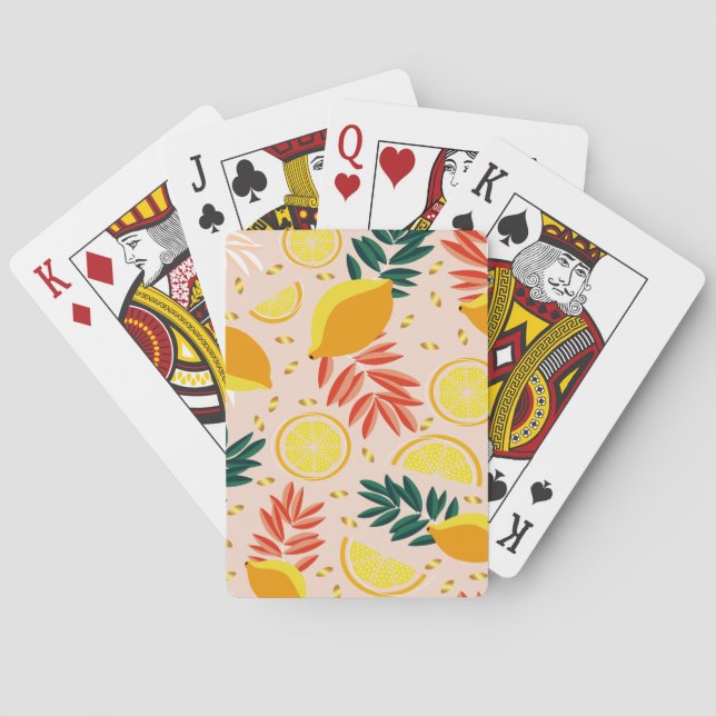 Fresh Summer Gold Lemon Fruit Playing Cards (Back)